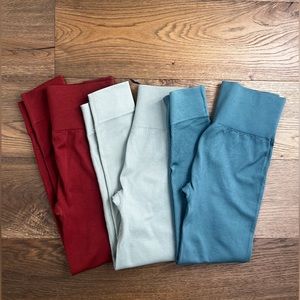 madewell MWL seamless 7/8 ribbed leggings set of 3